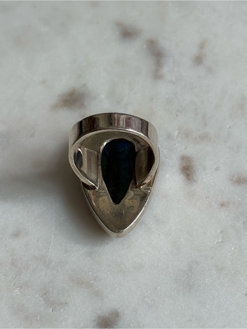 Labradorite and sterling silver statement ring size 7.5 - Picture 7 of 9